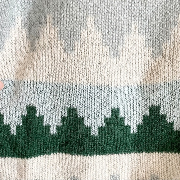 New C&C CALIFORNIA Aztec Print Oversized Cropped Cardigan V Neck Blue Sweater S - Picture 5 of 13